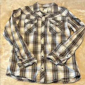 BKE Plaid Snap Button-Up Shirt